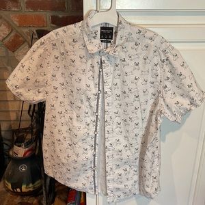 DENIM & FLOWER PUG BUTTON DOWN